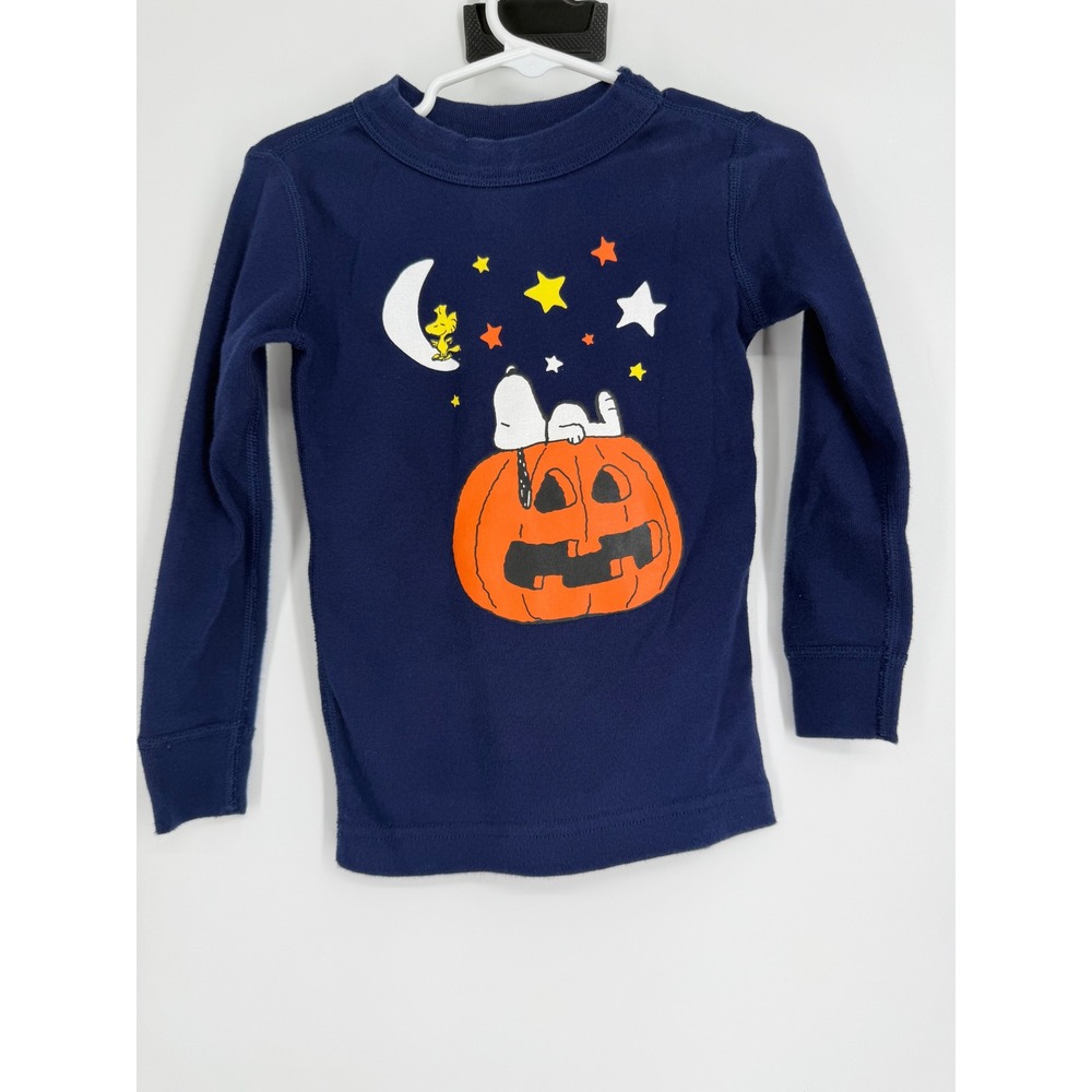Hanna Andersson Kids Pajama Set 90cm 3T Blue Halloween Snoopy Peanuts Festive